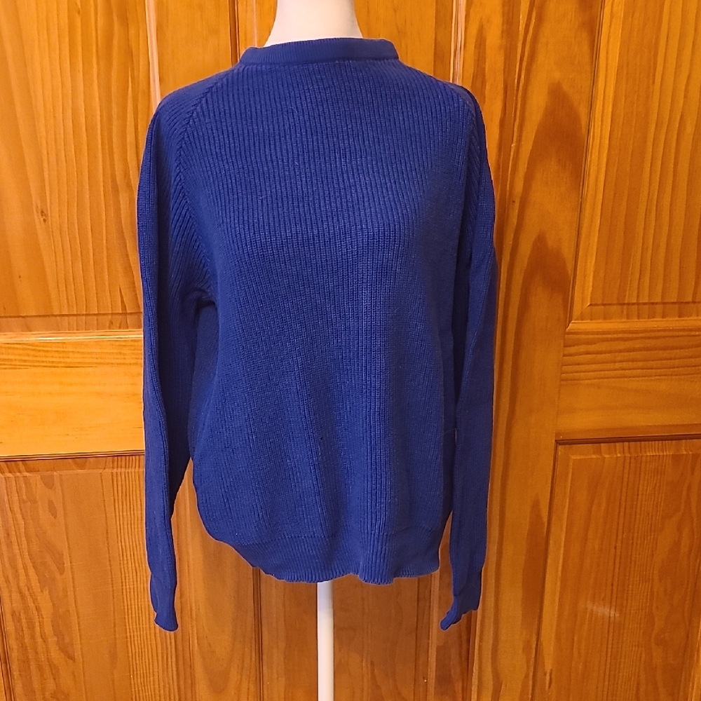 Lord Jeff Cotton BLlue Knit Sweater Size S